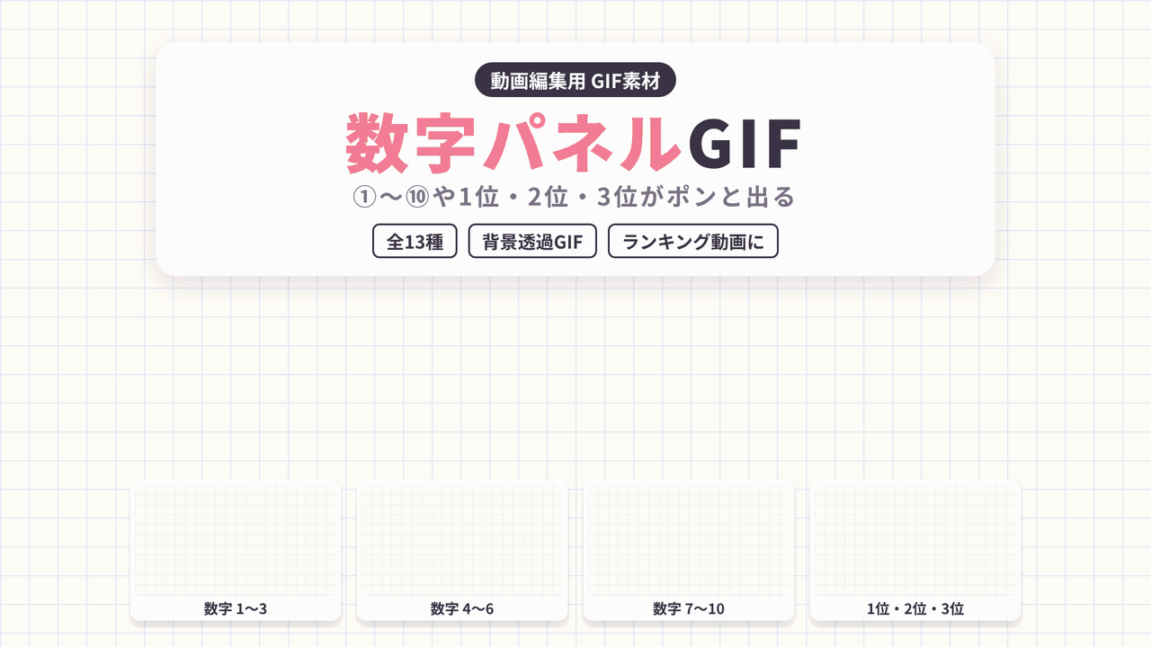 [ST-25]数字パネル GIF 13種セット