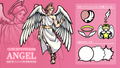 [ST-35]CONCEPT STICKER ANGEL(全身イラストステッカー・4種ステッカー・3種吹き出し付)